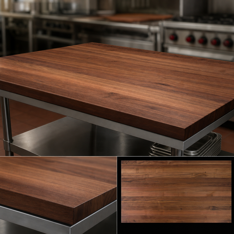 Product image #3 for John Boos Boos Block American Black Walnut Edge Grain Wood Kitchen Countertop, 48 x 30 x 2-1/4 Inches