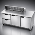 Thumbnail image #4 for Beverage-Air 72-Inch Three-Section Sandwich Prep Table with 2 Doors, 2 Drawers and 12-Pan Top