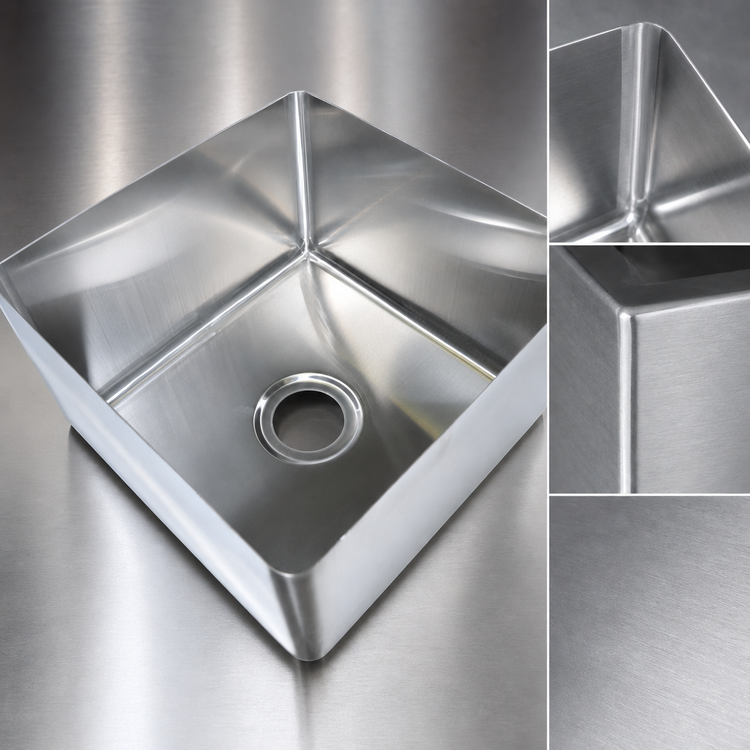 Product image #3 for John Boos 14-Gauge Weld-In Undermount 1-Compartment Stainless Steel Sink, 20 x 20 x 8 Inches