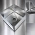 Thumbnail image #3 for John Boos 14-Gauge Weld-In Undermount 1-Compartment Stainless Steel Sink, 20 x 20 x 8 Inches