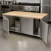 Thumbnail image #3 for BK Resources 72-Inch Dual-Access Hard Maple Top Chef Table with Stainless Steel Cabinet Base