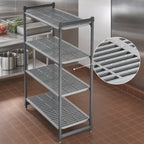Thumbnail image #3 for Cambro Camshelving® Basics Plus CBU215484V4580 4-Tier Stationary Starter Polymer Shelving Unit, 21"D x 54"W x 84"H, Brushed Graphite