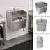 Thumbnail image #3 for Pro-Bowl Wall-Mount Stainless Steel Hand Sink with Apron, 14 x 10 x 5 Bowl, Knee Valve Faucet Included