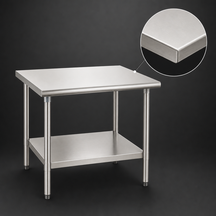 Product image #3 for Eagle Deluxe Series 48-Inch x 36-Inch Stainless Steel Work Table with Adjustable Undershelf