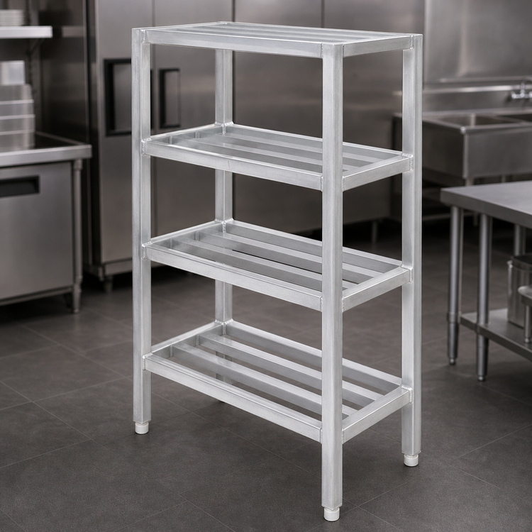 Product image #3 for Lifetime Tough ED2448-4 All-Welded Tubular Aluminum 4-Shelf Dunnage Shelving Rack