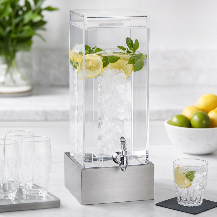 Product image #3 for Aspen 3 Gallon Square Clear Acrylic Beverage Dispenser
