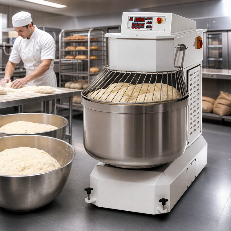 Product image #3 for Doyon AFR150 Commercial Spiral Dough Mixer, 525 lb Capacity, 2-Speed Programmable Controls, Stationary Stainless Steel Bowl