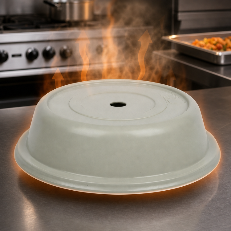 Product image #4 for Cambro Versa Camcover Round Fiberglass Plate Cover, 10-7/8-Inch Inside Diameter, Antique Parchment