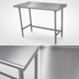 Thumbnail image #3 for Advance Tabco 60 Inch x 24 Inch 304 Stainless Steel Work Table with 1-1/2 Inch Rear Splash and Galvanized Open Base
