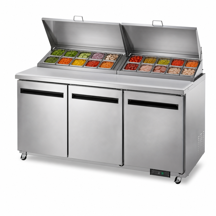 Product image #3 for Arctic Air AMT72R 3-Section Mega-Top Sandwich/Salad Prep Table, 71-1/2 Inch Wide