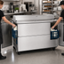 Thumbnail image #3 for Dual-Sided Mobile Milk Cooler Cart, 16-Crate Capacity, Stainless Steel, Forced-Air
