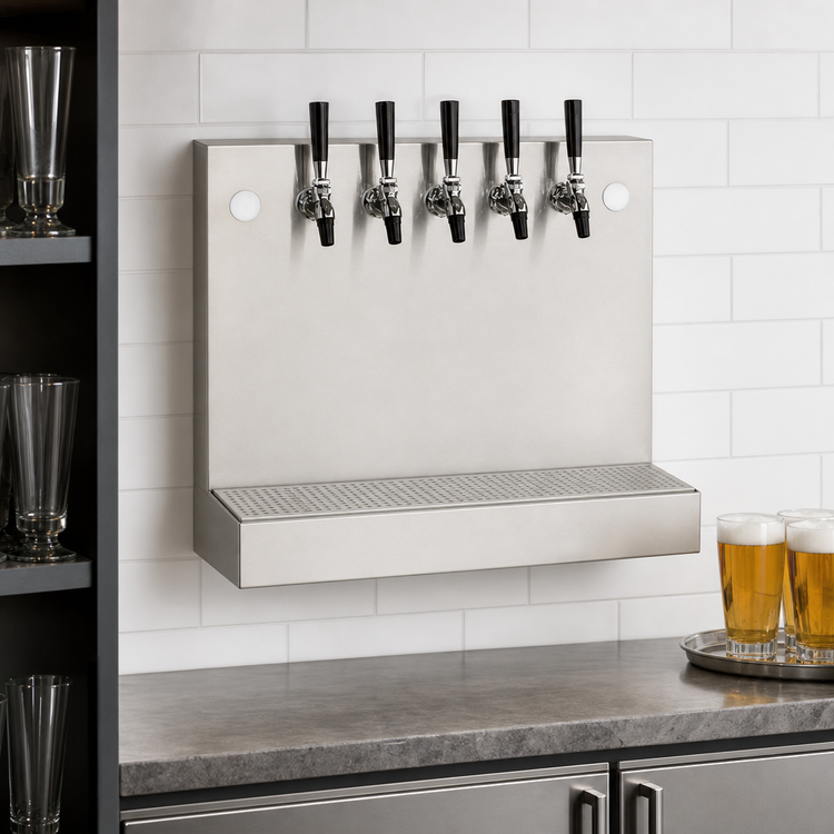 Product image #3 for Perlick 3774A4B Wall-Mount Air-Cooled 4-Faucet Draft Beer Dispenser