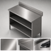 Thumbnail image #3 for John Boos Enclosed Base Stainless Steel Work Table, Open Front, 72 x 24 Inches, 16 Gauge Top with 5 Inch Backsplash
