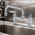 Thumbnail image #3 for T&S Brass Double Pantry Deck-Mount Faucet with 8-Inch Swing Nozzle, 8-Inch Centers