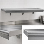 Thumbnail image #3 for Eagle Group Snap-n-Slide WS1272-16/4-3VP Wall-Mounted 430 Stainless Steel Shelf, 72"W x 12"D, 16 Gauge, Rolled Front Edge