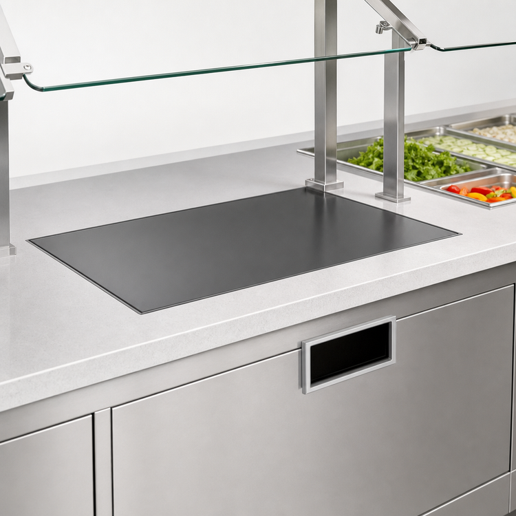 Product image #3 for Hatco HCSBFX-36-S Built-In Flush Top Hot/Cold Shelf, 36" x 24", Remote Refrigeration, Hardcoat Aluminum