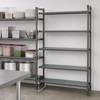 Thumbnail image #3 for Cambro Camshelving® Basics Plus CBA184284S5580 5-Tier Solid Add-On Polymer Shelving Unit, 18" x 42" x 84", Brushed Graphite
