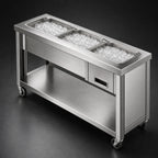 Thumbnail image #3 for Dinex DineXpress DXP3CISL Slimline 3-Pan Ice-Cooled Mobile Cold Food Unit, Stainless Steel, Open Rear