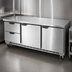 Thumbnail image #3 for Beverage-Air 72-Inch Three-Section Worktop Refrigerator with 2 Drawers and 2 Doors, Flat Top