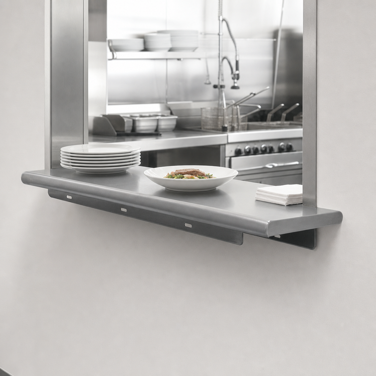 Product image #3 for Advance Tabco 60" x 24" Single Pass-Thru Stainless Steel Shelf with Cantilever Brackets