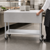 Thumbnail image #3 for Eagle Group Mobile 66-Inch Stainless Steel Utility Serving Counter with Open Base