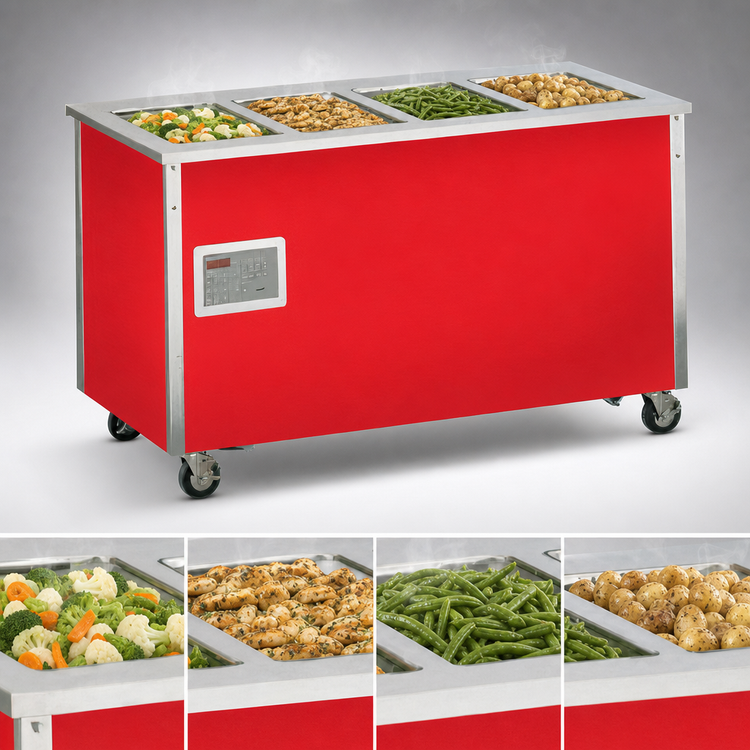 Product image #3 for Vollrath 4-Series Signature Server® 4-Well Mobile Hot Food Serving Counter with Touch-Temp® Controls, 60 x 28 x 27 Inches