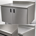 Thumbnail image #3 for Advance Tabco Special Value Economy Enclosed Stainless Steel Work Table with Sliding Doors and 5-Inch Backsplash