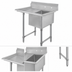 Thumbnail image #3 for Economy One-Compartment Stainless Steel Sink with 24-Inch Left Drainboard, 18 x 24 x 14 Bowl