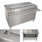 Thumbnail image #3 for BK Resources US-3072C 72-Inch Stainless Steel Cashier-Serve Counter with Urn Trough, Drop Shelf, and Adjustable Undershelf