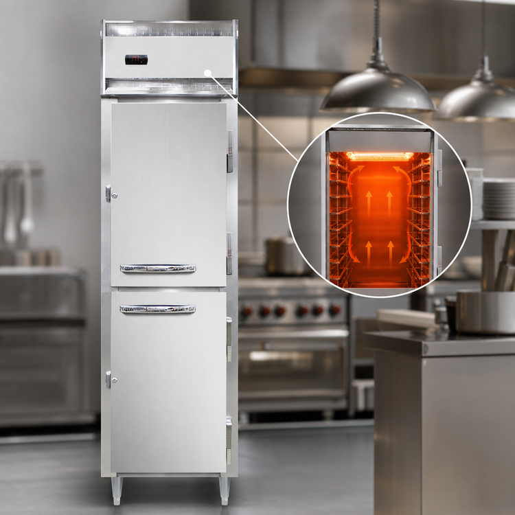 Product image #3 for Continental Refrigerator Designer Line DL1W-SA-HD One-Section Reach-In Heated Holding Cabinet with Half-Height Doors