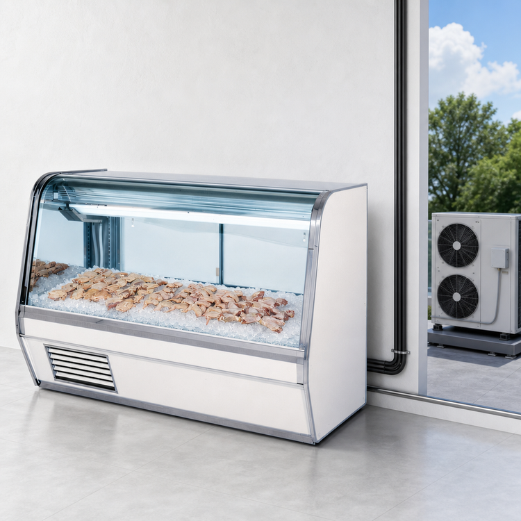 Product image #3 for Howard-McCray 50-Inch Curved Glass Remote Fish/Poultry Service Case, Endless Design, LED Lighting