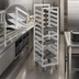 Thumbnail image #3 for Channel Manufacturing Trapezoidal Single-Section Aluminum Cafeteria Tray Rack, 40-Tray Capacity, 5-Inch Swivel Casters