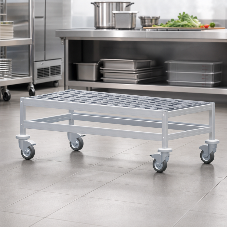 Product image #3 for Fermostock Mobile Aluminum Dunnage Rack with 5-Inch Casters, 42 x 22 x 17 Inch, 800 lb Capacity
