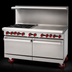 Thumbnail image #3 for American Range 60-Inch Gas Restaurant Range with 36-Inch Griddle, 4 Open Burners, Left Standard Oven and Right Storage Base