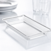 Thumbnail image #3 for Rain Collection Clear Rectangular Styrene Serving Tray, 48 oz., 14 x 7-1/2 x 1-1/2 Inches