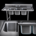 Thumbnail image #3 for Eagle Group 72-Inch 3-Compartment Convenience Store Sink with Left and Right Drainboards