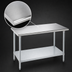 Thumbnail image #3 for Advance Tabco 72 Inch x 36 Inch Flat Top Stainless Steel Work Table with Galvanized Undershelf and Legs