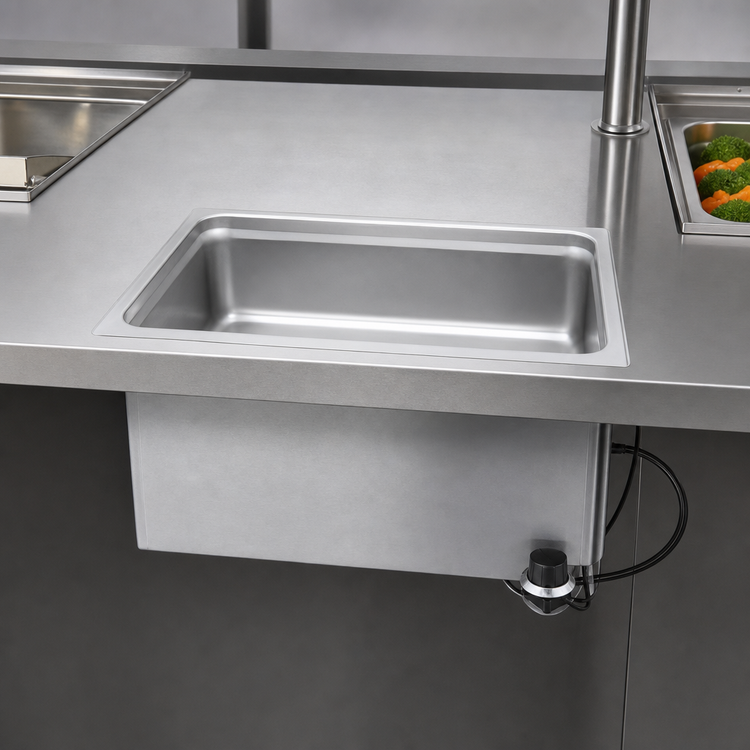 Product image #3 for Wells BMW-206RT Built-In Bottom-Mount Electric Hot Well Food Warmer, 1 Full-Size Pan, Wet/Dry, Stainless Steel