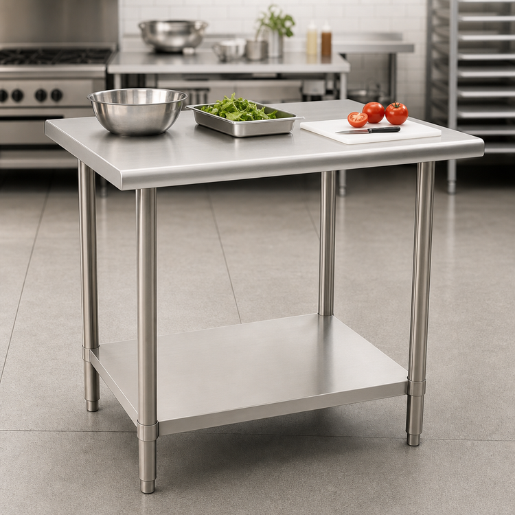 Product image #3 for Eagle Group BlendPort EL Series Flat Top Stainless Steel Work Table with Undershelf, 60 x 30 Inches