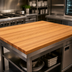 Thumbnail image #3 for Appalachian Red Oak Edge Grain Island Countertop with Full-Length Rails, 48 Inch x 48 Inch x 1-3/4 Inch, Penetrating Oil Finish
