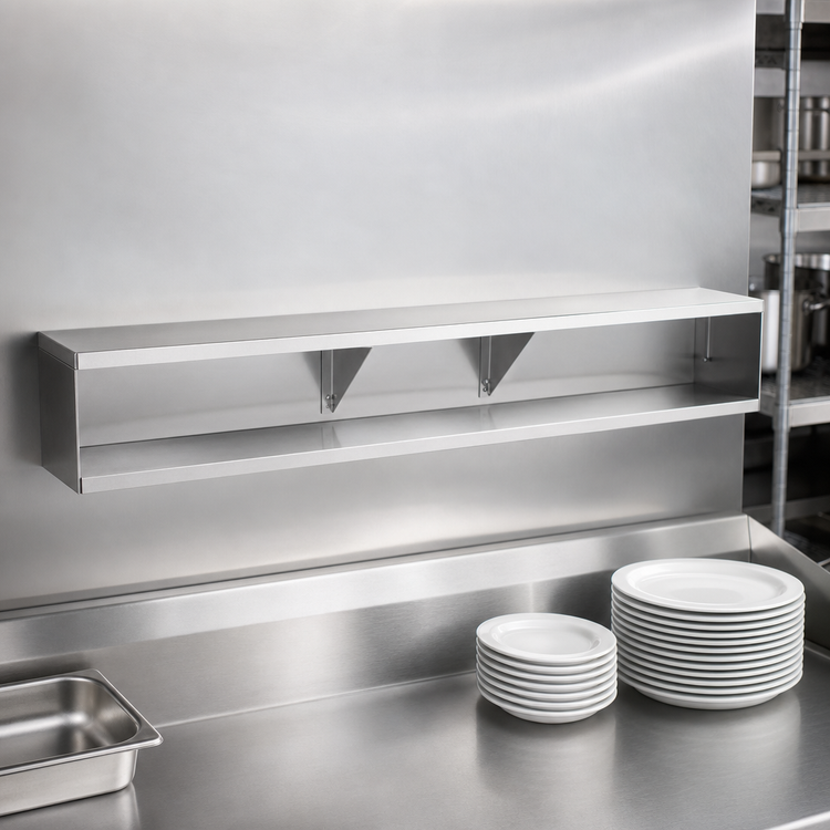 Product image #3 for Advance Tabco 31-13/16-Inch x 7-Inch Stainless Steel Add-On Dish Shelf