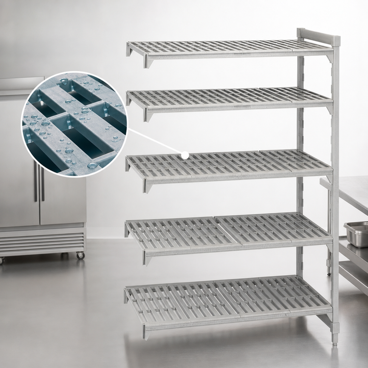 Product image #4 for Cambro Camshelving Premium Stationary 5-Shelf Vented Polymer Shelving Add-On Unit, 24" W x 48" L x 84" H