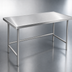 Thumbnail image #3 for Advance Tabco 84-Inch x 36-Inch 14-Gauge 304 Stainless Steel Work Table with No-Drip Edge and Galvanized Open Base