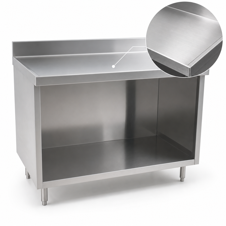 Product image #3 for Spec-Master Marine Series Underbar Work Table with Cabinet Base and Open Front, 36 Inch W x 30 Inch D