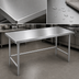 Thumbnail image #3 for Advance Tabco 108-Inch x 30-Inch 14-Gauge 304 Stainless Steel Flat Top Work Table with Galvanized Open Base