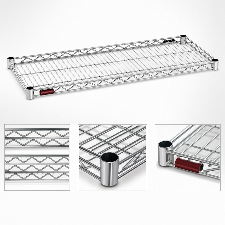 Product image #3 for Eagle Group QuadTruss 60-Inch x 18-Inch Stainless Steel Wire Shelf, 600 Lb. Capacity