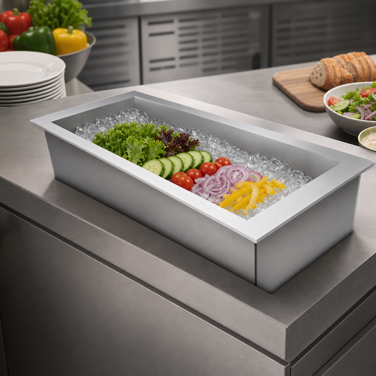 Product image #3 for Hatco Drop-In Slim Insulated Ice Well Cold Food Unit, 1-Pan, Stainless Steel, 27-1/16 Inch x 19 Inch