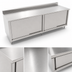 Thumbnail image #3 for John Boos Enclosed Stainless Steel Work Table with Sliding Doors, 96 x 24 Inch, 5-Inch Backsplash