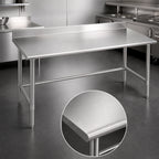 Thumbnail image #3 for Eagle Group Spec-Master T24120STE-BS 120 x 24-Inch 14-Gauge 300 Series Stainless Steel Work Table with 4-1/2-Inch Backsplash and Open Base