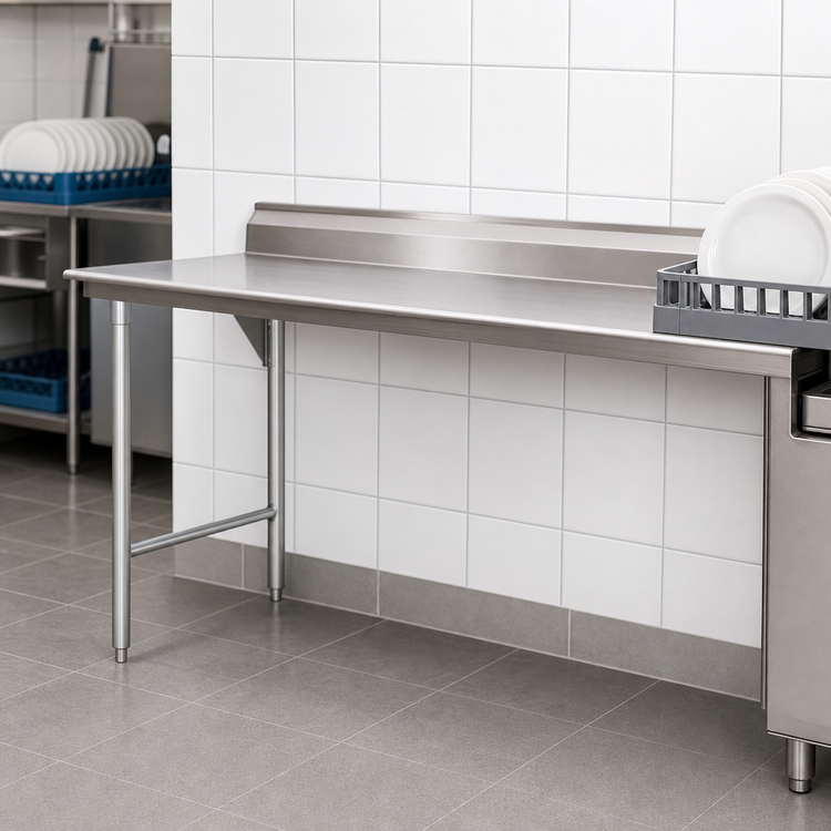 Product image #3 for Eagle Group 72-Inch x 30-Inch Straight Clean Dishtable, Right-to-Left Operation, 16/430 Stainless Steel Top